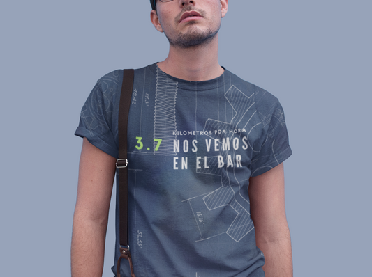 3.7 kmh - Nos vemos en el bar. Camino De Santiago Personalize it! Men's Sport T-Shirt
